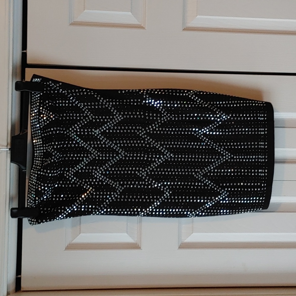 Nikibiki Strapless Beaded Studded Bling Mini Dress  M